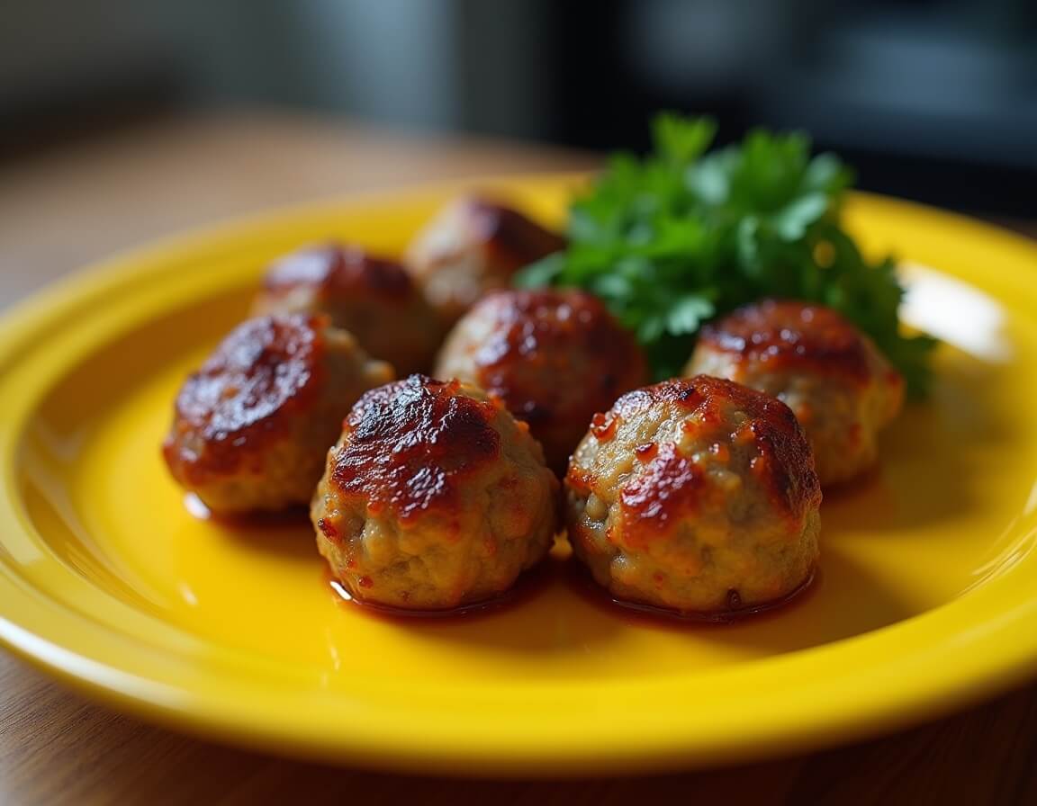 Klopsiki w airfryer przygotowane w koszyku frytkownicy beztłuszczowej, idealnie chrupiące na zewnątrz.