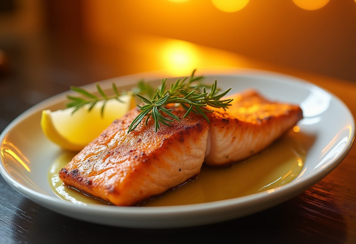 Łosoś w airfryer – soczysta ryba z chrupiącą skórką.