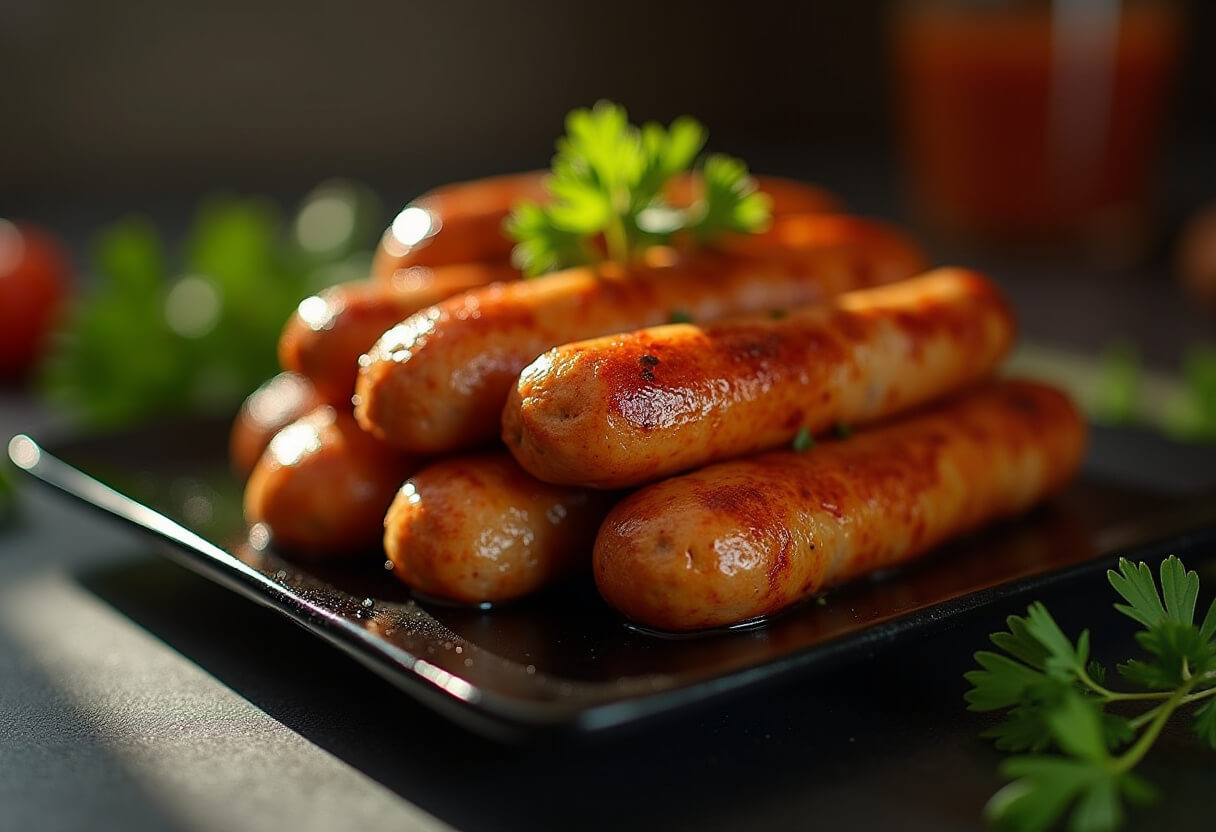 Parówki w airfryer, gotowe do podania