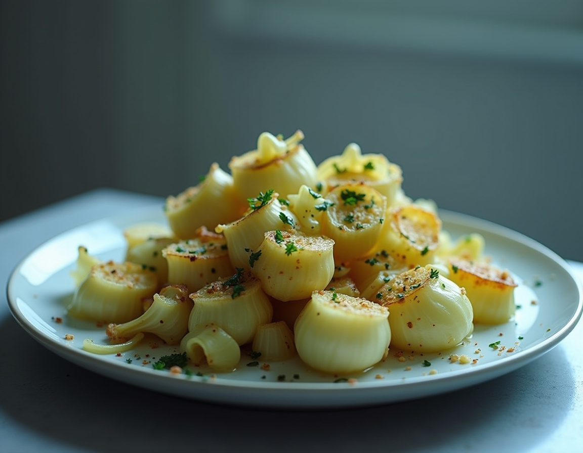 Por w airfryer – chrupiące, złociste kawałki pieczonego pora.