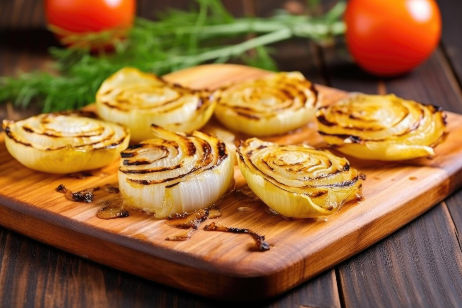 Smażona cebula w airfryer – złociste, chrupiące kawałki cebuli.